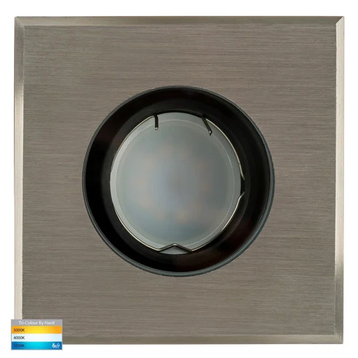 HV1825T-SQ- Luta Square 316 Stainless Steel TRI Colour Adjustable Inground Light