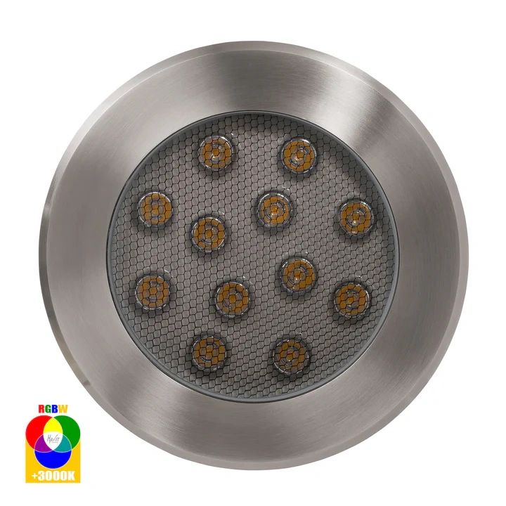 HV1843RGBW- Split 316 Stainless Steel 12w RGBW LED Inground Light