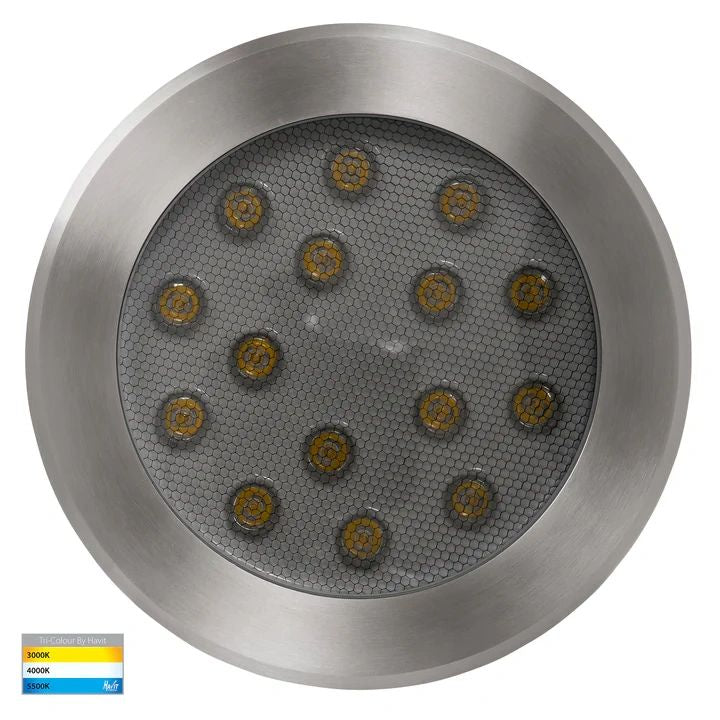 HV1845T- Split 316 Stainless Steel TRI Colour 18w LED Inground Light