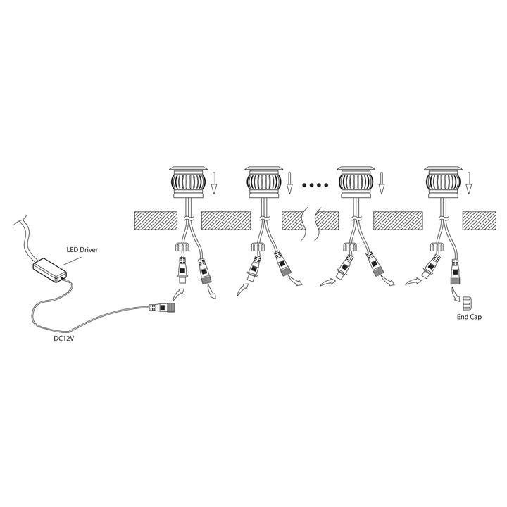 HV2826RGBCW- Flame RGB 316 Stainless Steel 6 X 0.5w Deck Light Kits