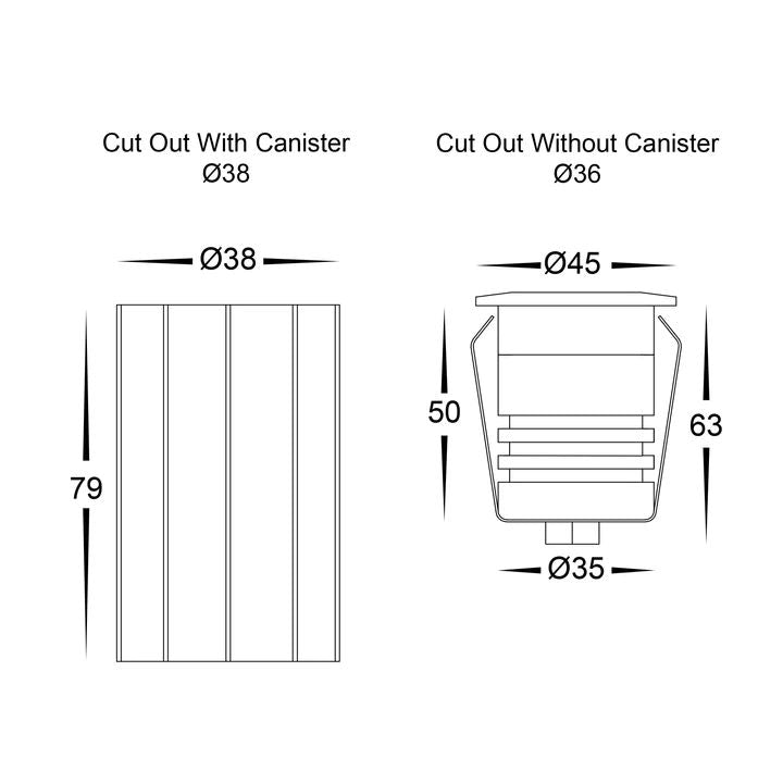 HV2893T- Dek Black 316 Stainless Steel LED Deck or Inground Light