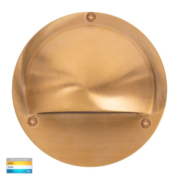 HV2903T-BR- Pinta Solid Brass Step Lights with Eyelid