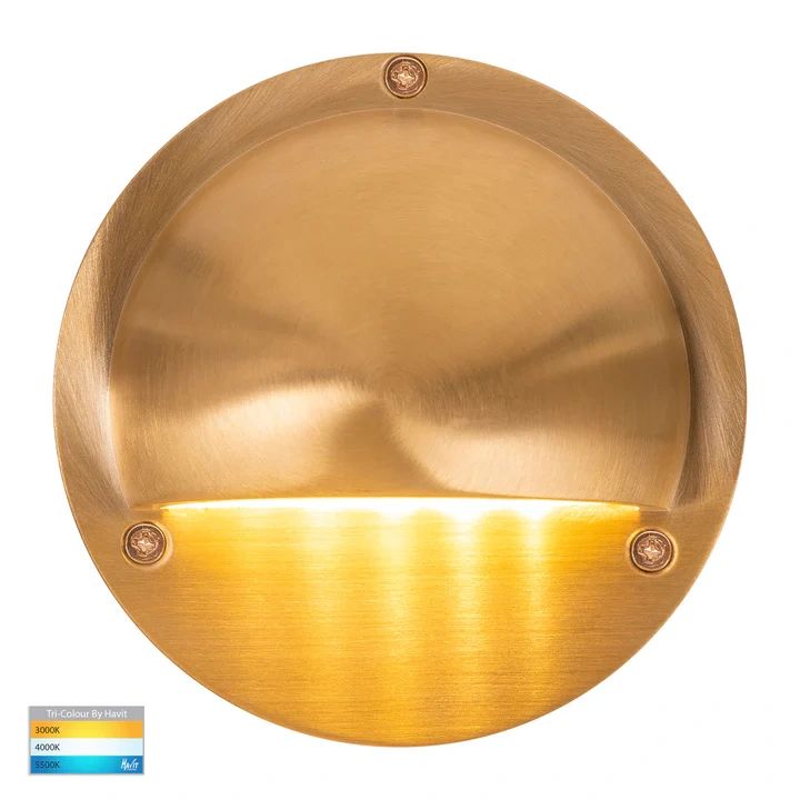 HV2903T-BR- Pinta Solid Brass Step Lights with Eyelid