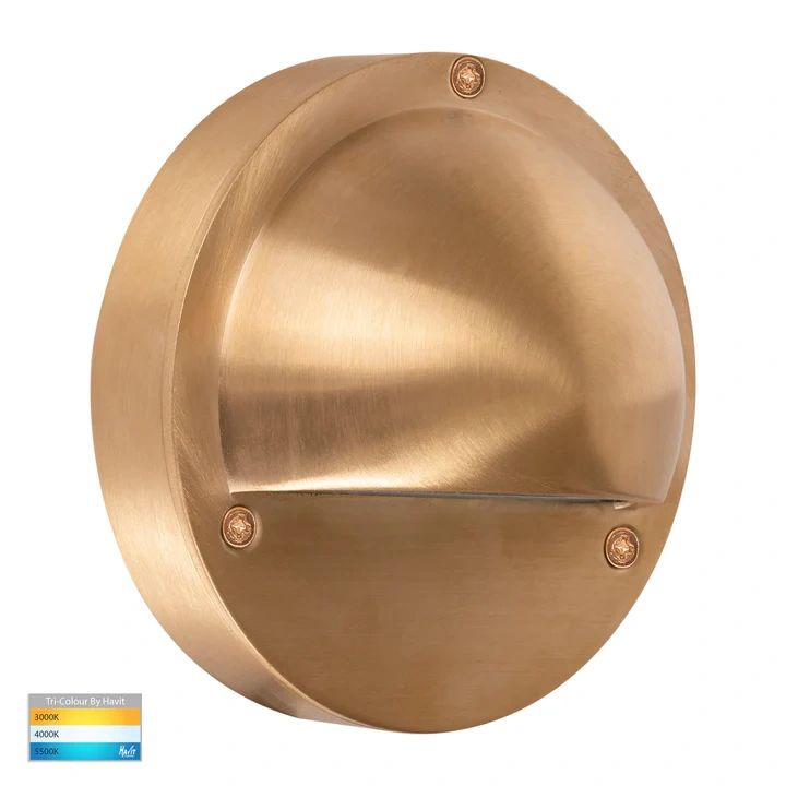 HV2903T-BR- Pinta Solid Brass Step Lights with Eyelid