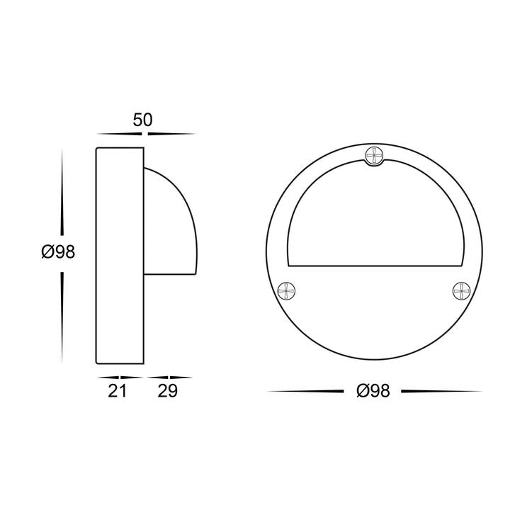 HV2921- Pinta Black Step Lights with Eyelid