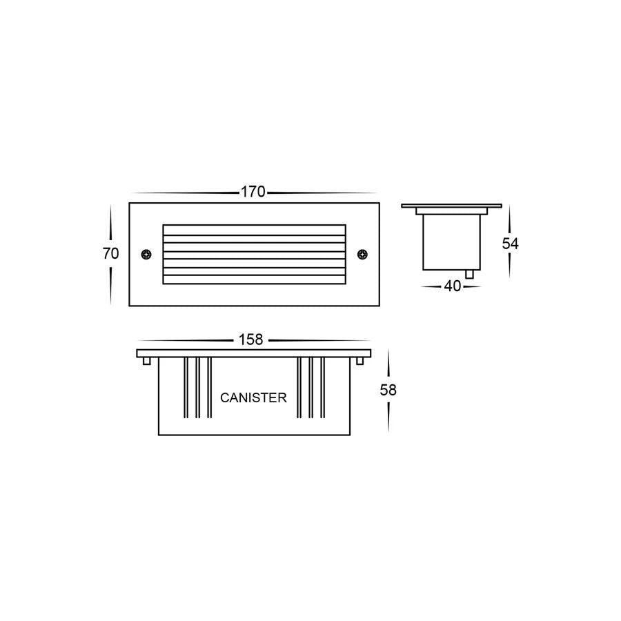 HV3006T- Bata 6w LED Brick Light with Grill face