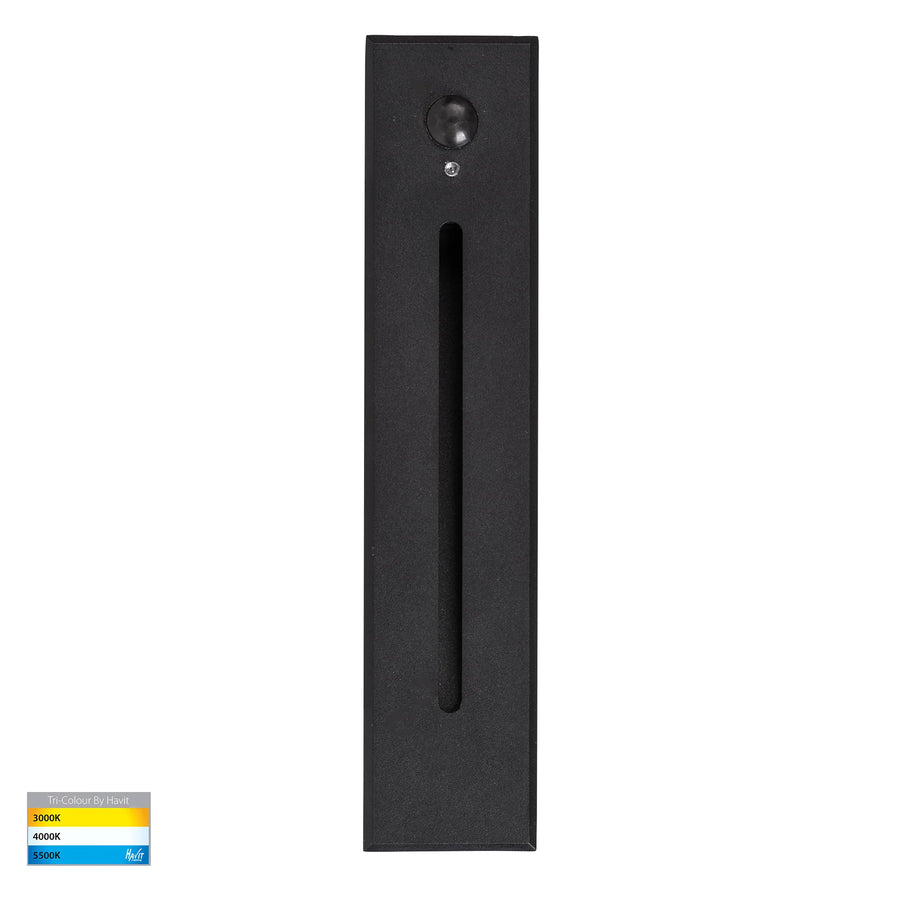 HV3106T-240V-PIR - Paso Recessed LED Step Light with Sensor Black step light