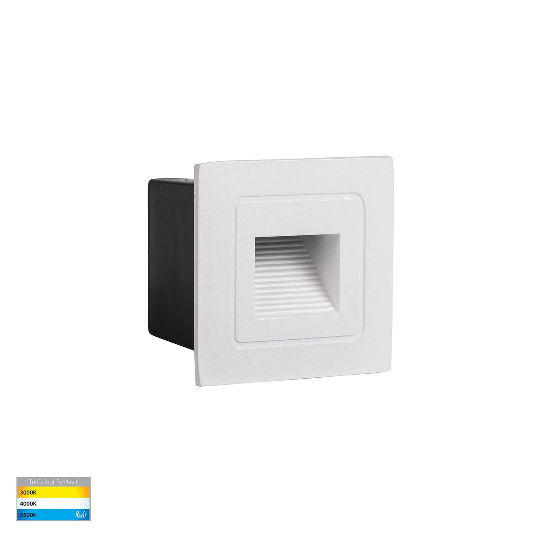 HV3111T-12V - Trin White Small Square Recessed LED Step Light White step light