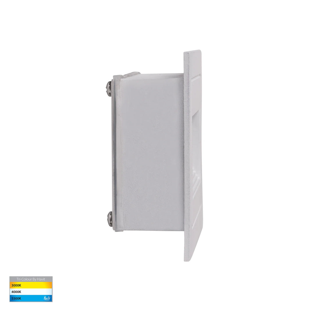 HV3113T-240V/12V - Trin White Rectangular Recessed LED Step Light step light