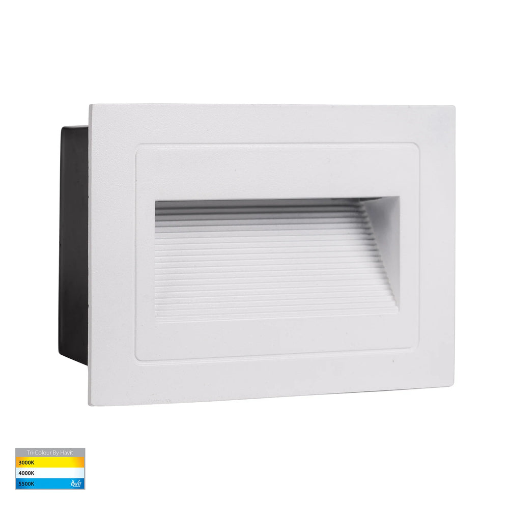 HV3113T-240V/12V - Trin White Rectangular Recessed LED Step Light White step light