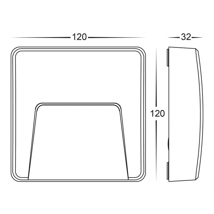 HV3222T- Seefore Polycarbonate Square LED Step Light