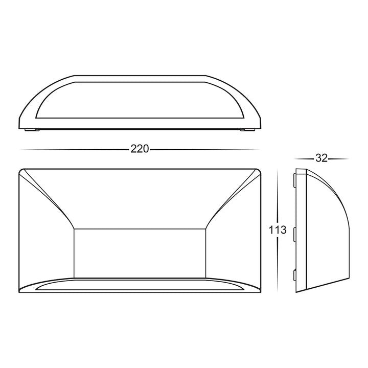 HV3225T- Seevive Polycarbonate Rectangular LED Step Light