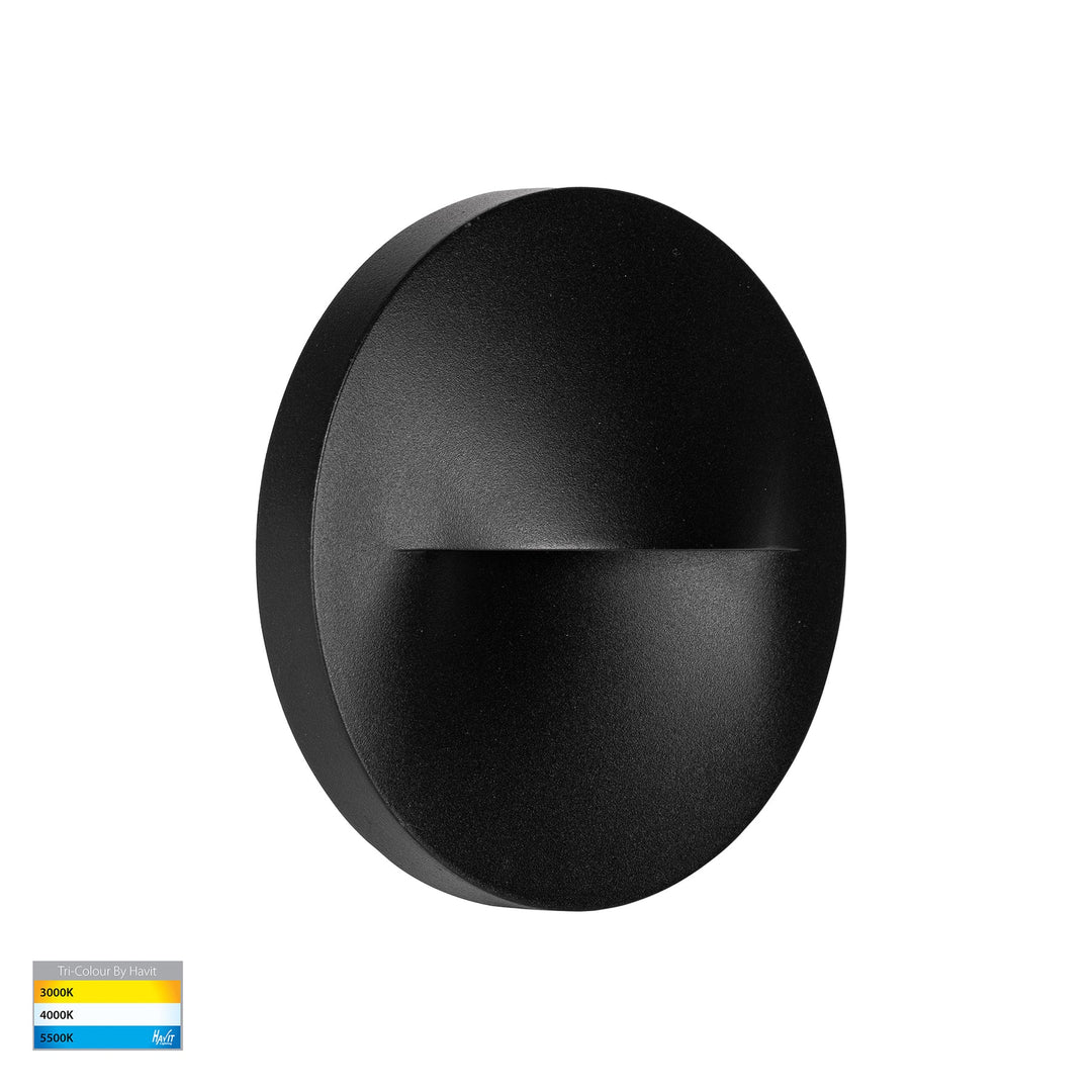 HV3227T - Lisca Aluminium Black Round LED Wall Light