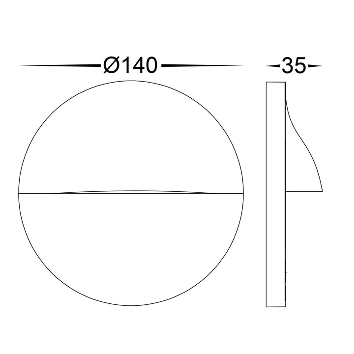 HV3227T - Lisca Aluminium Black Round LED Wall Light