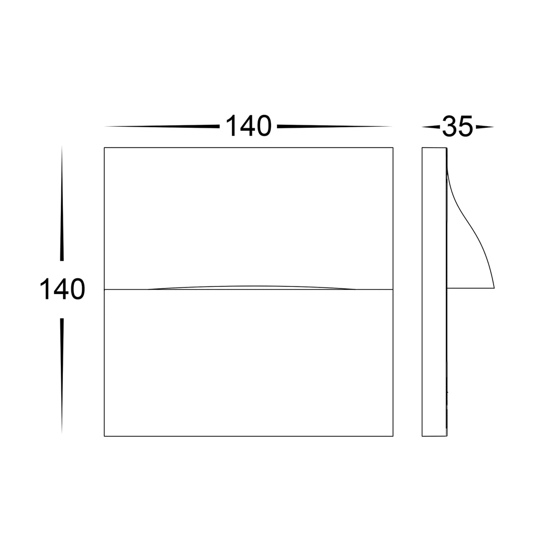 HV3228T - Lisca Aluminium Black/White Square LED Wall Light