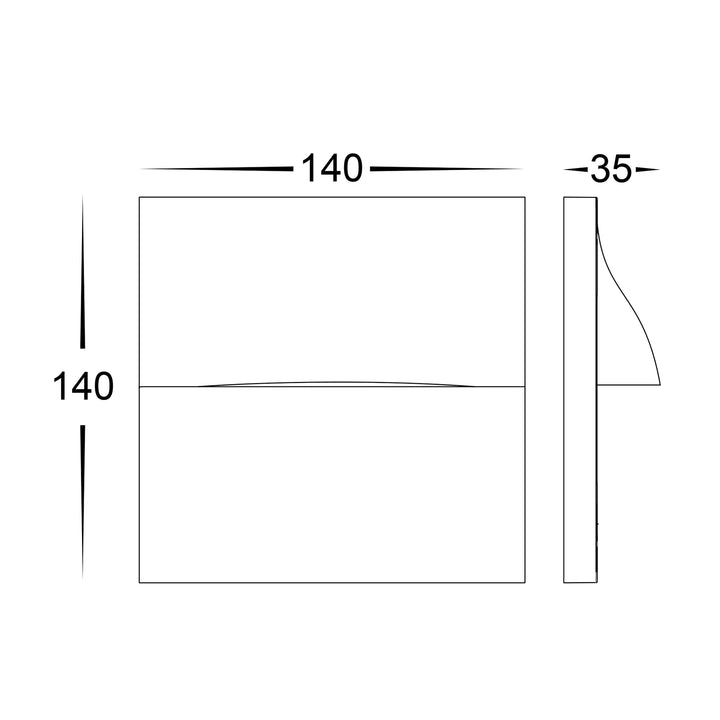 HV3228T - Lisca Aluminium Black/White Square LED Wall Light