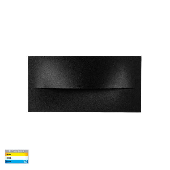 HV3229T- Lisca Aluminium Black Rectangular LED Wall Light Black step light