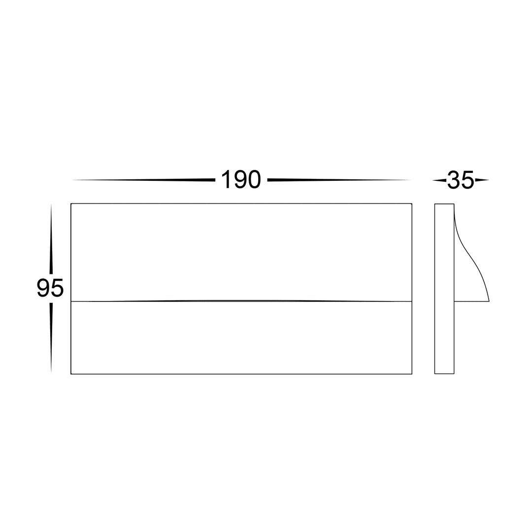 HV3229T- Lisca Aluminium Black Rectangular LED Wall Light step light