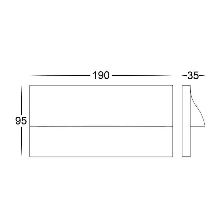 HV3229T- Lisca Aluminium Black Rectangular LED Wall Light step light