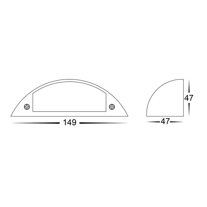 HV3251T-BLK-12V - Curva Black LED Step Light