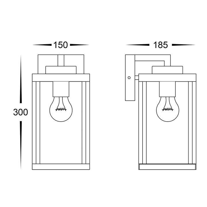 HV3533W-S-BLK - Micah Galvanised Iron Black Wall Light WALL LIGHT