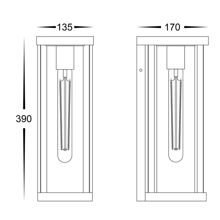 HV3534W-S-BLK - Nalia Galvanised Iron Black Wall Light WALL LIGHT