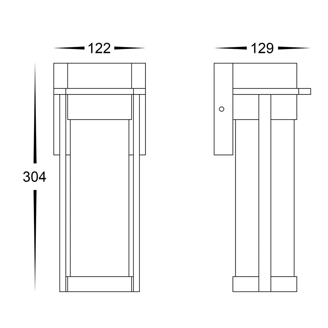 HV3537W-S-BLK - Ashton Galvanised Iron Black Wall Light WALL LIGHT
