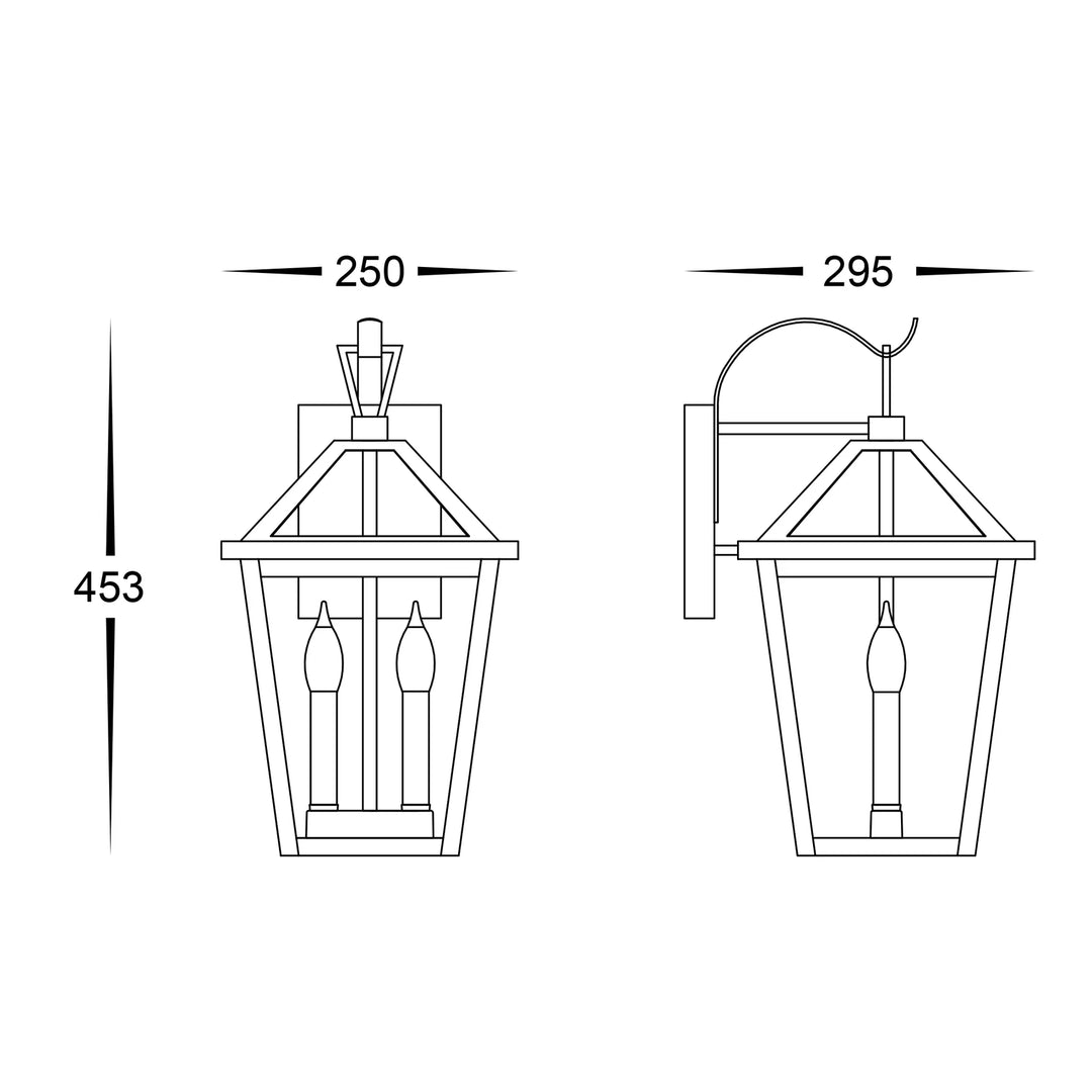 HV3538W-S-BLK - Karter Galvanised Iron Black Wall Light