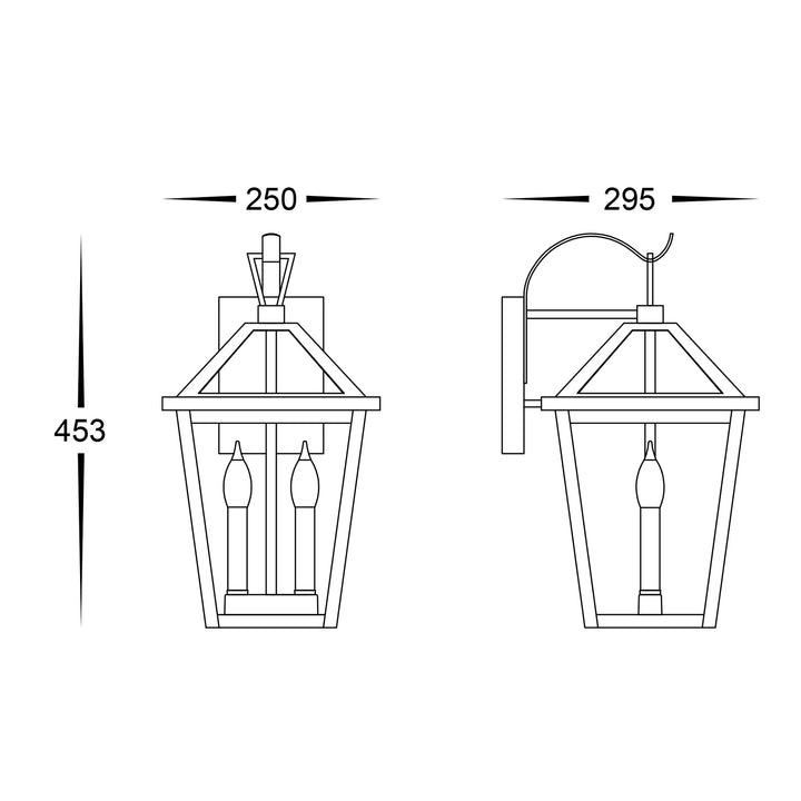 HV3538W-S-BLK - Karter Galvanised Iron Black Wall Light