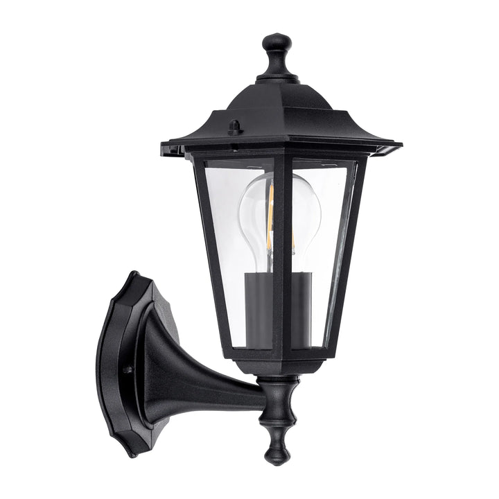 HV3552W-BLK - Fibra Aluminium Black 6 Panel Coach Wall Light WALL LIGHT