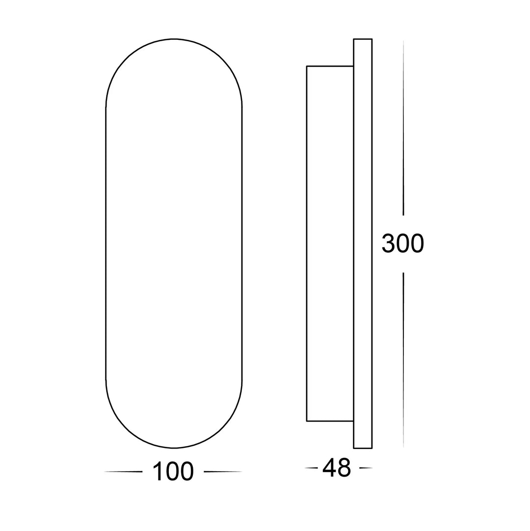HV3562T- Barline Shadow Aluminium 600mm Wall Light WALL LIGHT