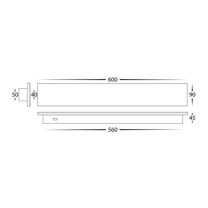 HV3572T - Barline Shadow Aluminium 600mm Wall Light