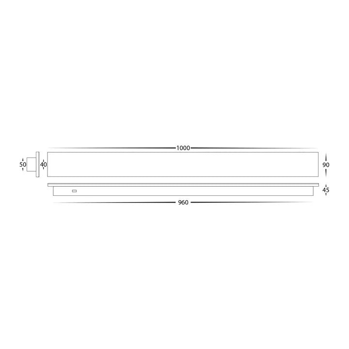 HV3574T- Barline Shadow Aluminium 1000mm Wall Light