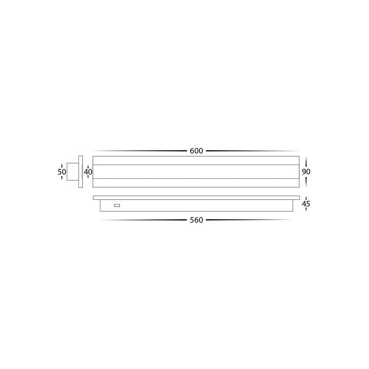 HV3582T - Barline Aluminium 600mm Wall Light