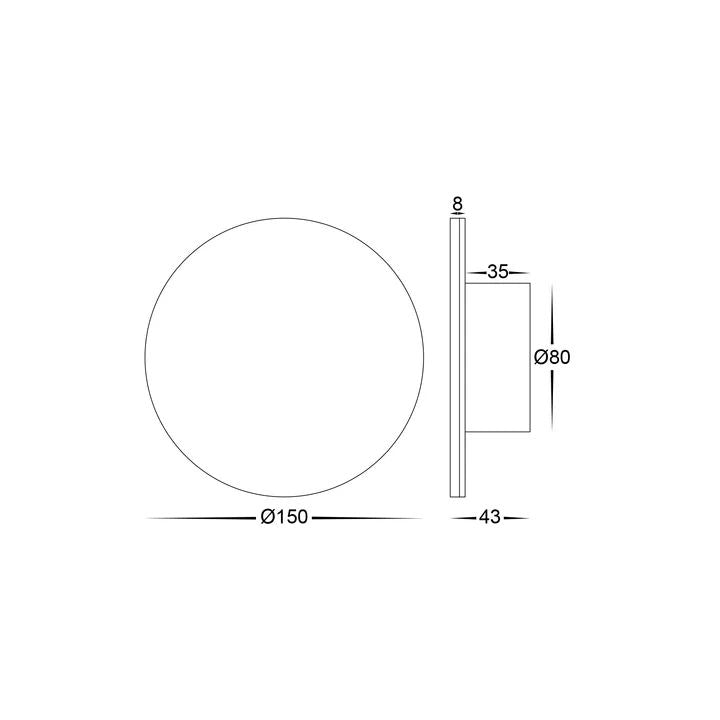 HV3591T- Halo 150mm TRI Colour 7W LED Wall Light