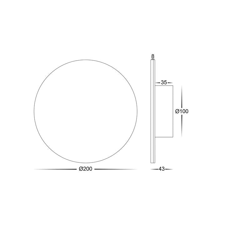 HV3592T- Halo 200mm 12W TRI Colour LED Wall Light