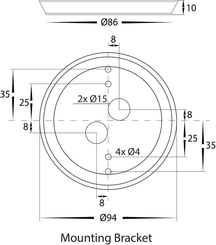 HV3592T- Halo 200mm 12W TRI Colour LED Wall Light