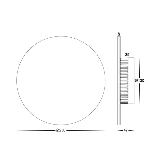 HV3593T- Halo 250mm 18W TRI Colour LED Wall Light