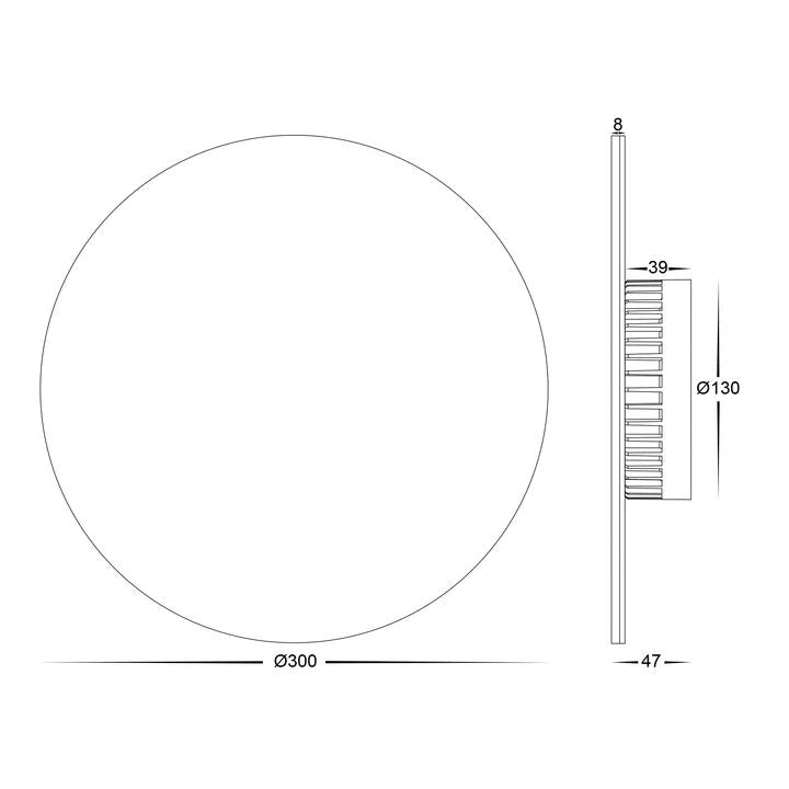 HV3594T- Halo 300mm 24W TRI Colour LED Wall Light