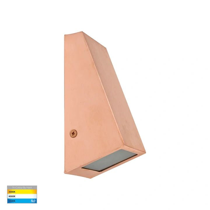 HV3602T-Taper Copper TRI Colour LED Wedge Wall Light