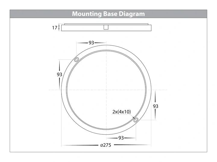 HV36052T- Liptor 280mm 20w Ceiling Mounted LED Oyster