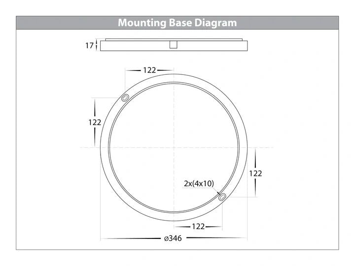 HV36053T- Liptor 370mm 30w Ceiling Mounted LED Oyster