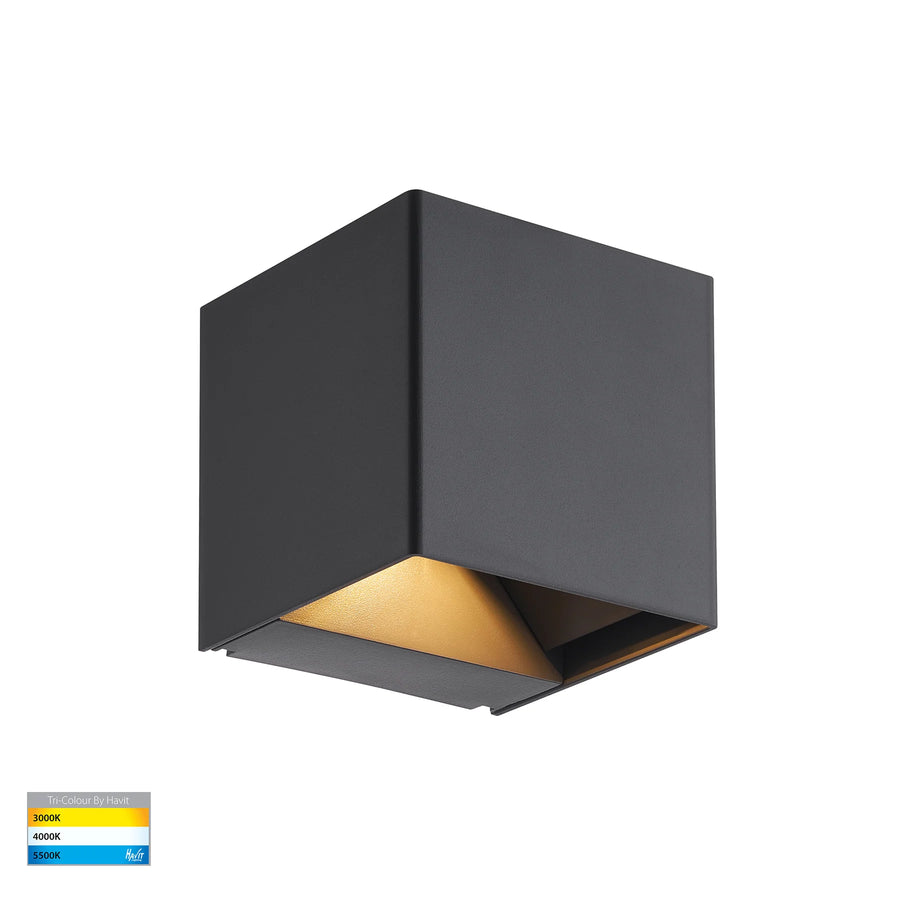 HV3611T-BLK - Celes Polycarbonate Black Square Up & Down Wall Light WALL LIGHT