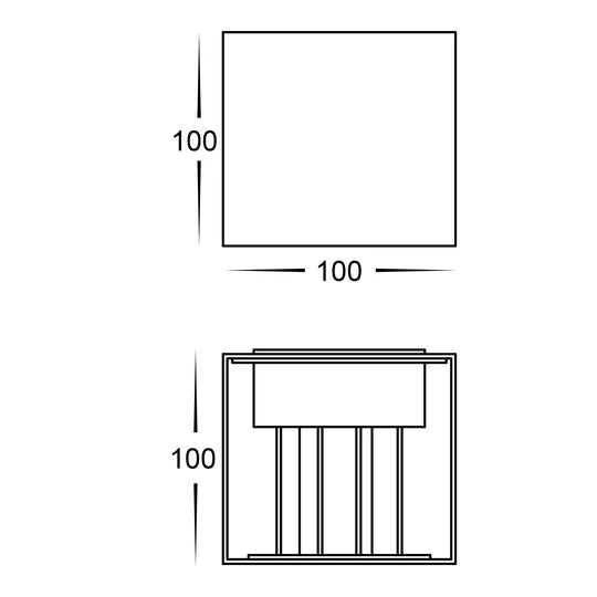 HV3611T-BLK - Celes Polycarbonate Black Square Up & Down Wall Light WALL LIGHT