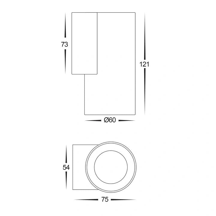 HV3625T- Aries 6W Fixed Down LED Wall Light