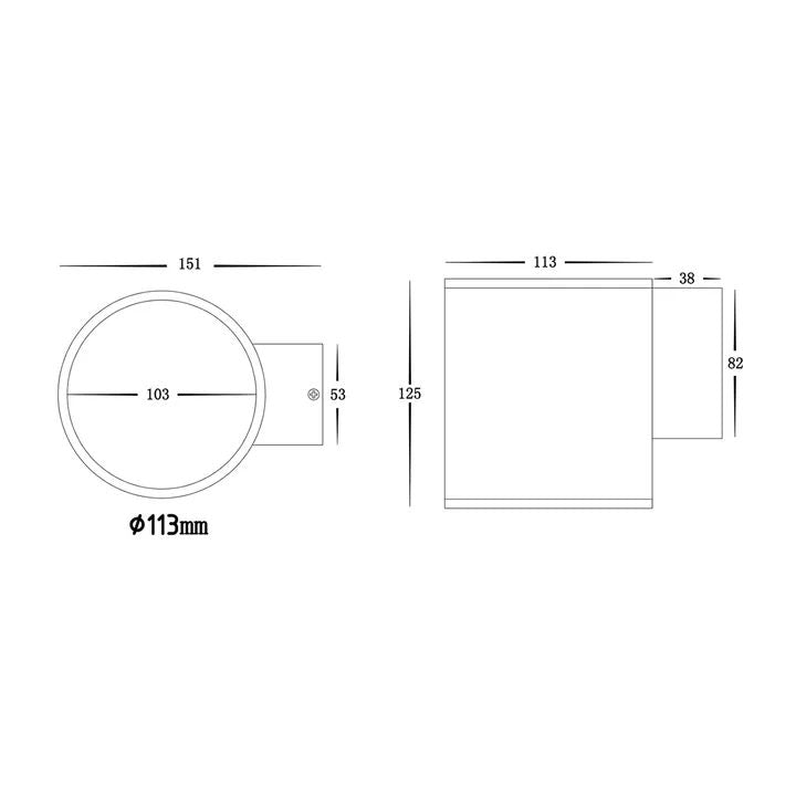 HV3628T- Porter 15w LED Large Fixed Down Wall Light