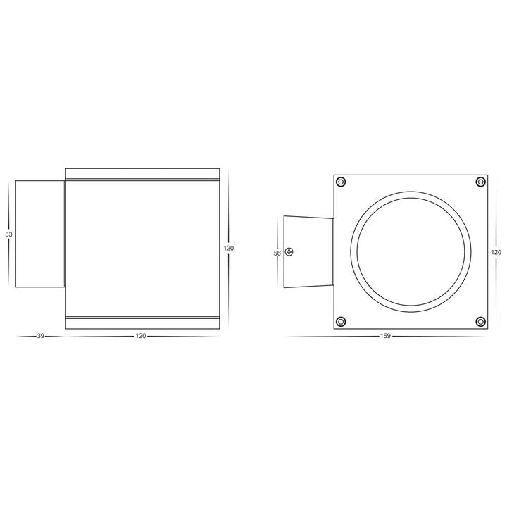 HV3628T- Porter 15w LED Large Fixed Down Wall Light