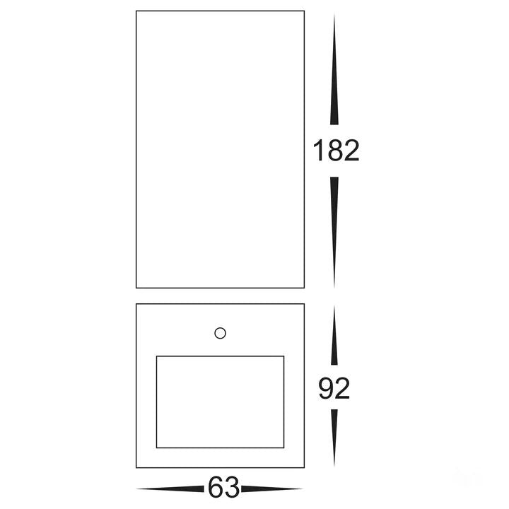 HV3633T- Veldi Square TRI Colour Up & Down Wall Light