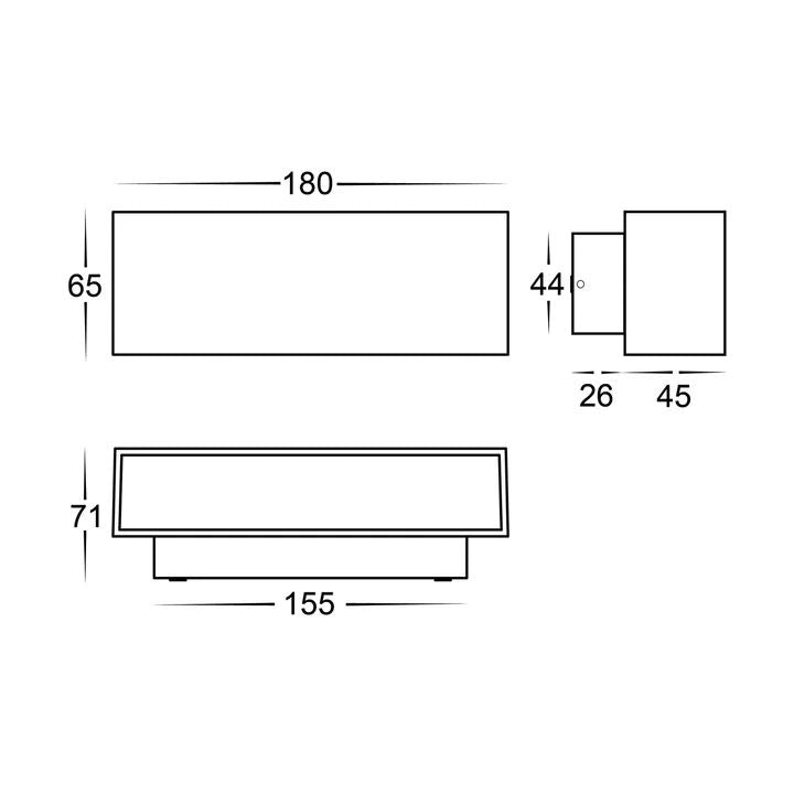 HV36939T- Blokk Up & Down LED Wall Light