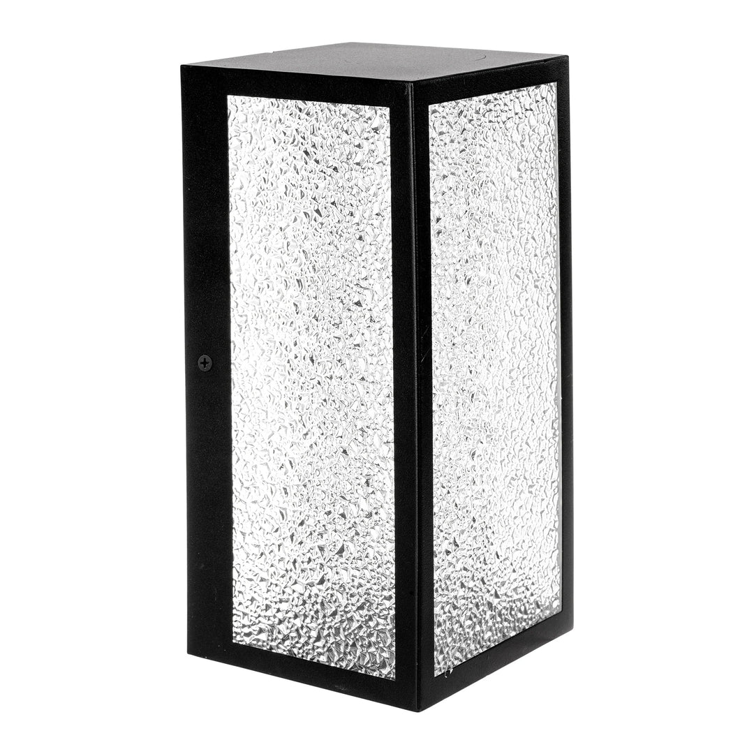 HV3659W-BLKCR - Bayside Aluminium Black Crackled Glass Wall Light WALL LIGHT